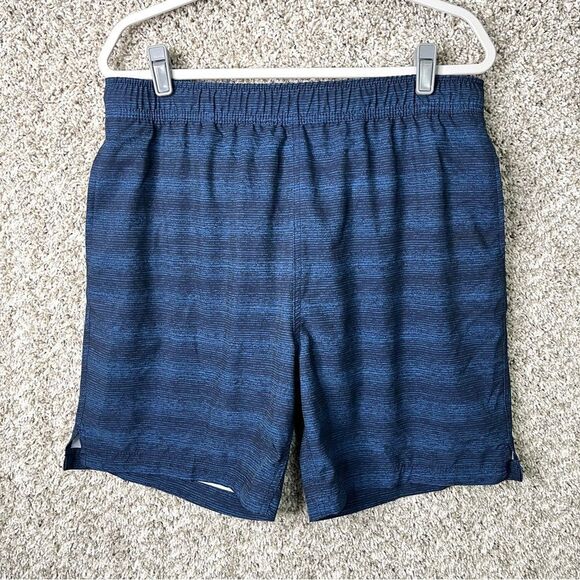 Speedo Board Shorts Men’s Large Blue Striped Lined - Picture 1 of 7